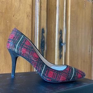 INC Sparkly Plaid Heels